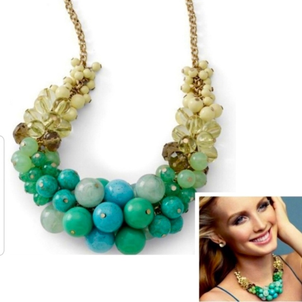 ⚜️ Lia Sophia - Statement Necklace Teal / Gold